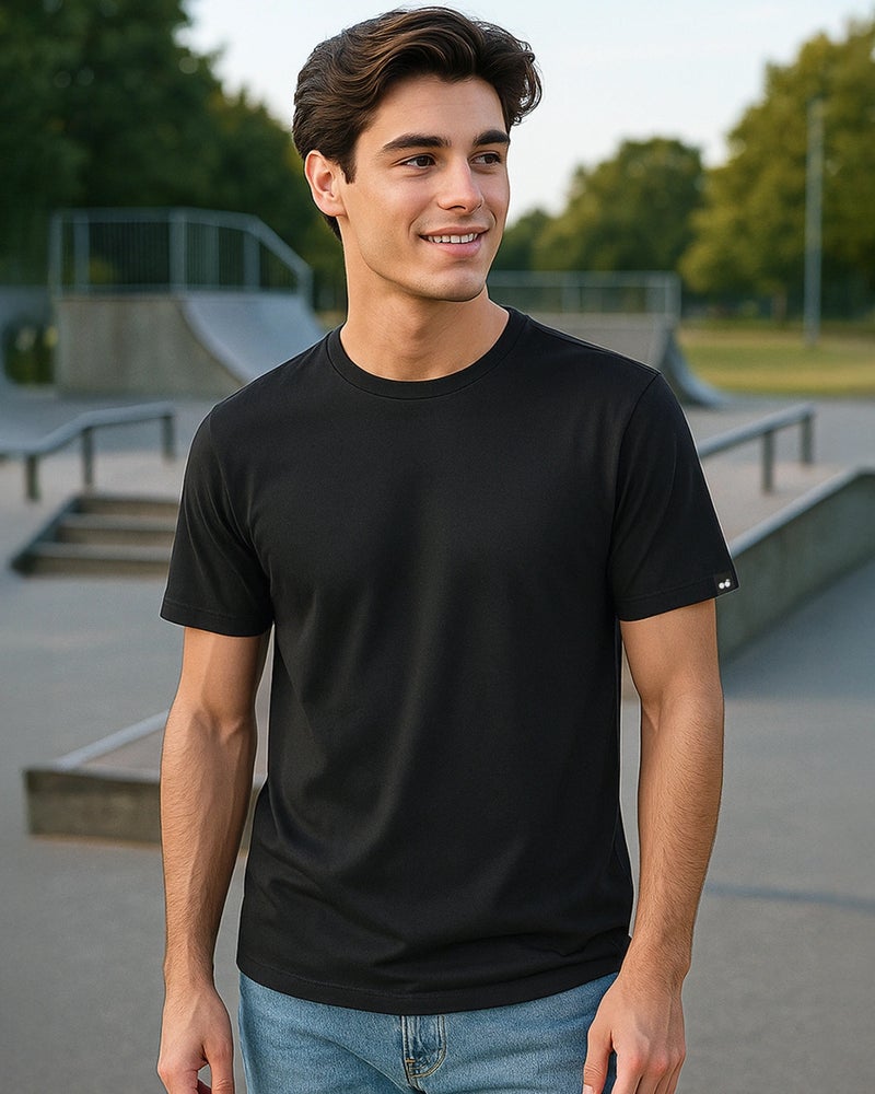 bewakoof Men's Black T-shirt - Image 1